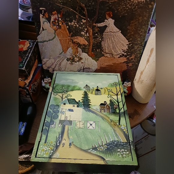 🏠🏡Handmade Wooden Key Box🔓🏖🏜🏝🏞Size 13.5"×10.5"×3.5",Handpainted. - Picture 7 of 12